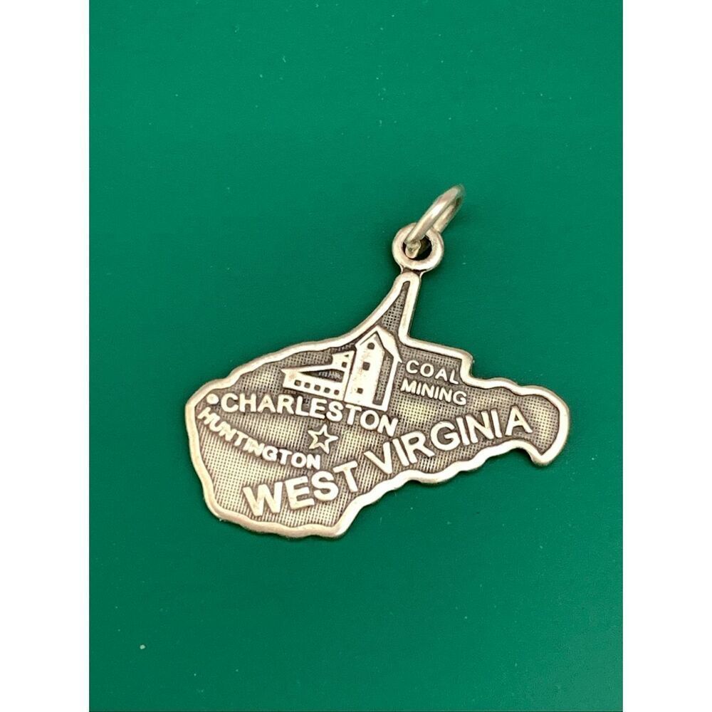 .925 West Virginia State Sterling Silver Jewelry Charm #travel #coal mines